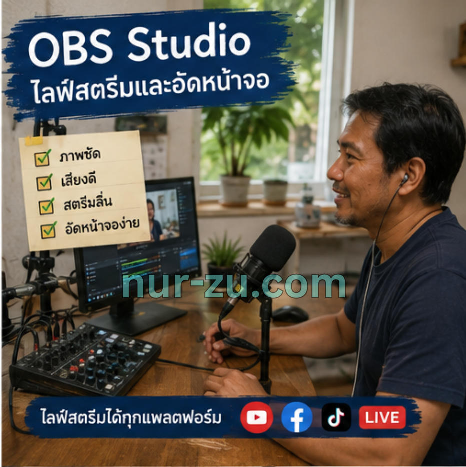 OBS Studio ไลฟ์สตรีมและอัดหน้าจอ